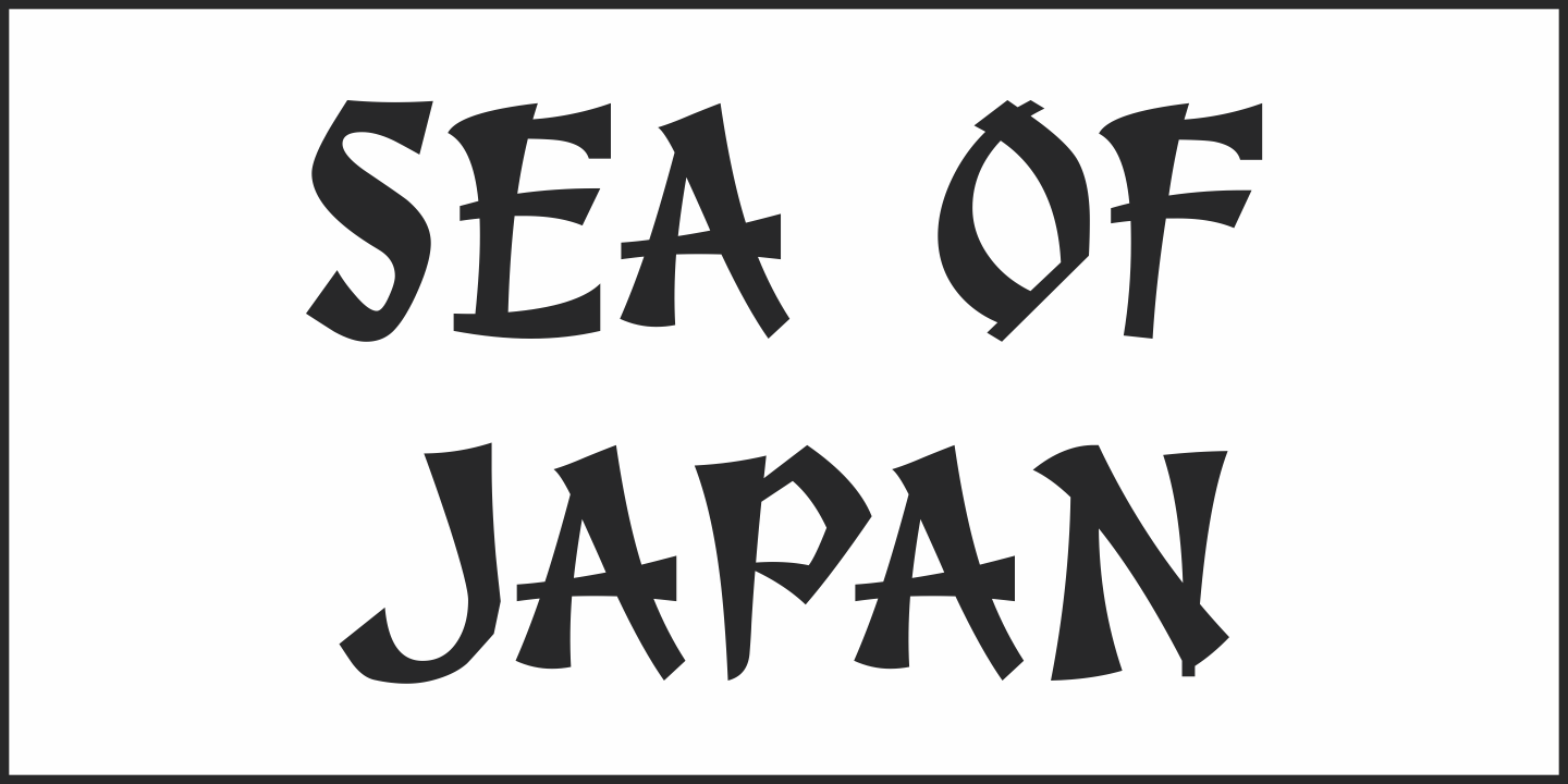 Beispiel einer Sea of Japan JNL Regular-Schriftart